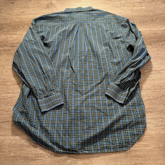 Vineyard Vines Shirt Mens Large Plue Plaid Check Whale Shirt 100% Cotton Logo - Picture 5 of 8